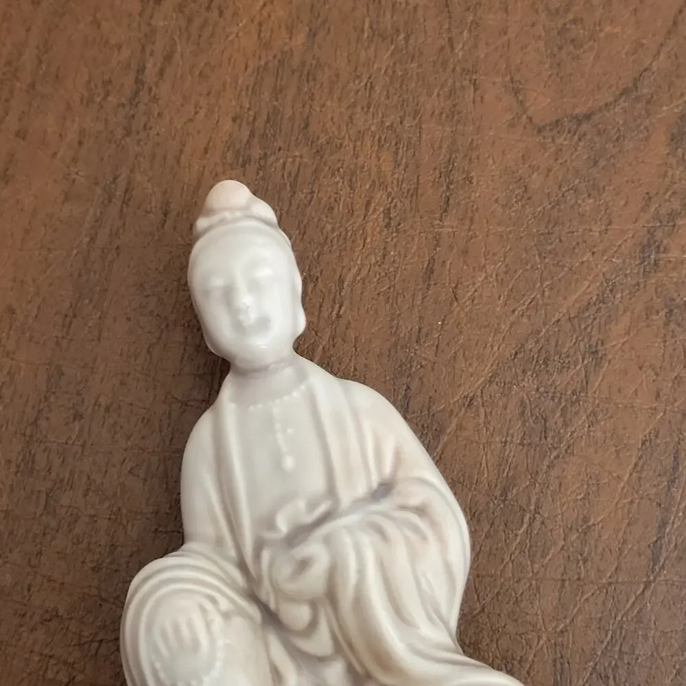 Vintage Roselane Pasadena California MCM Seated Buddha Porcelain Figure
